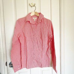 Women's Red Gingham Button-Up Shirt